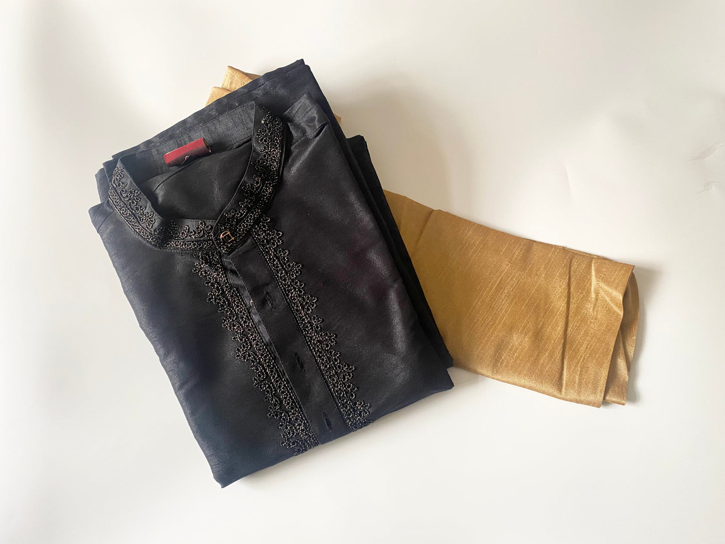 Men’s Black Kurta Gold Pajama