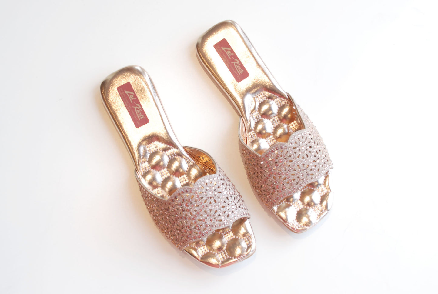 Womens Flat Rosegold Slipper PJ110