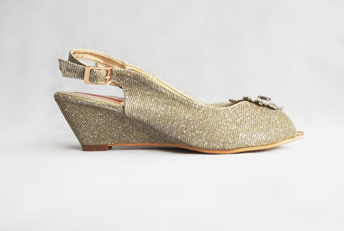 Ladies Pewter Wedge SlingBack (PJ85)