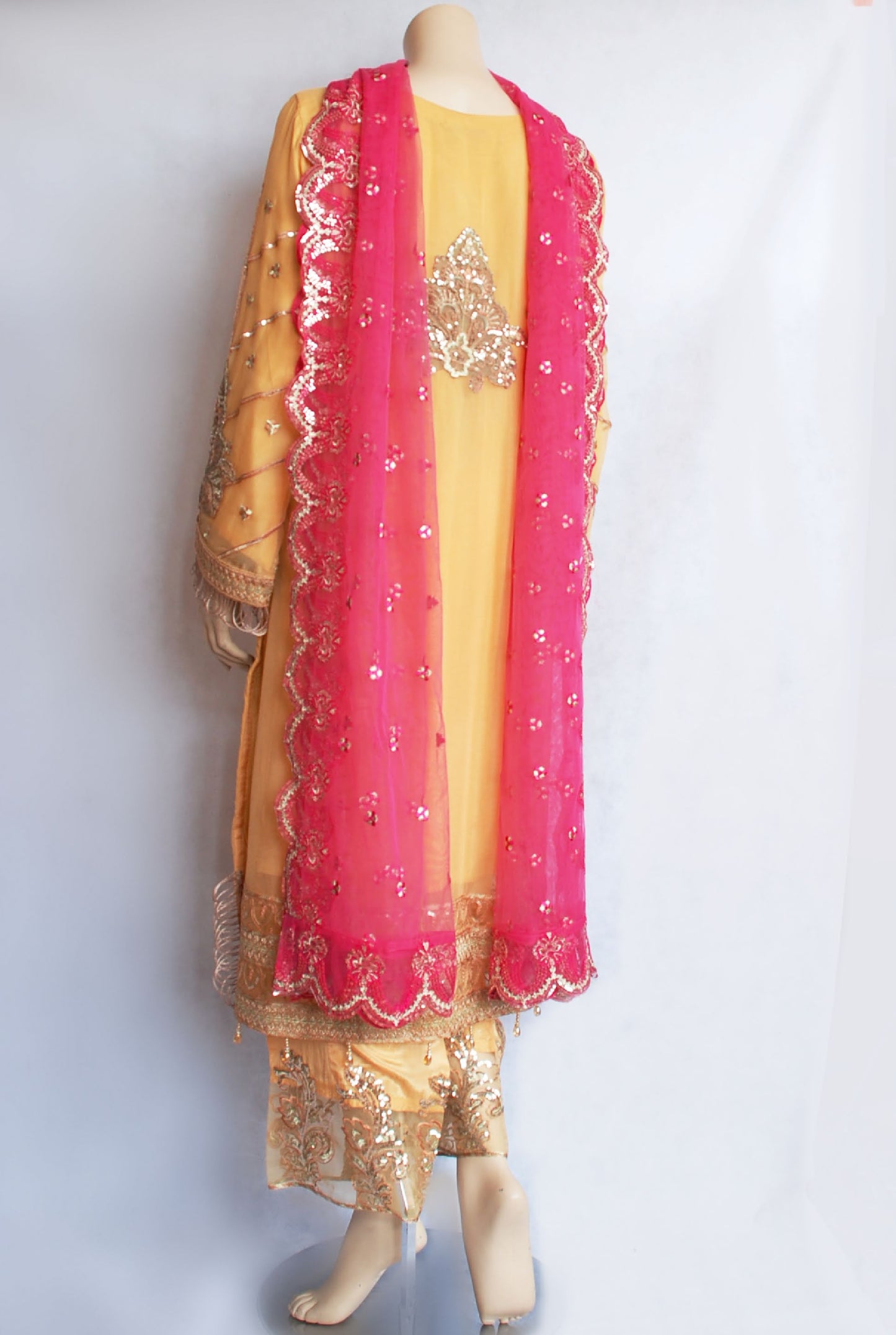 Yellow & Fuchsia Trouser Suit