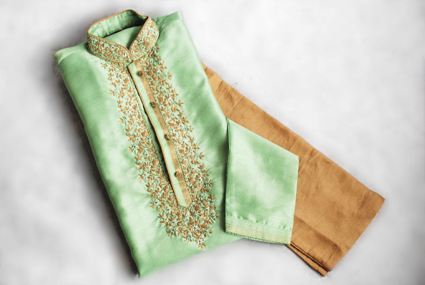 Pistachio & Gold Kurta Pajama