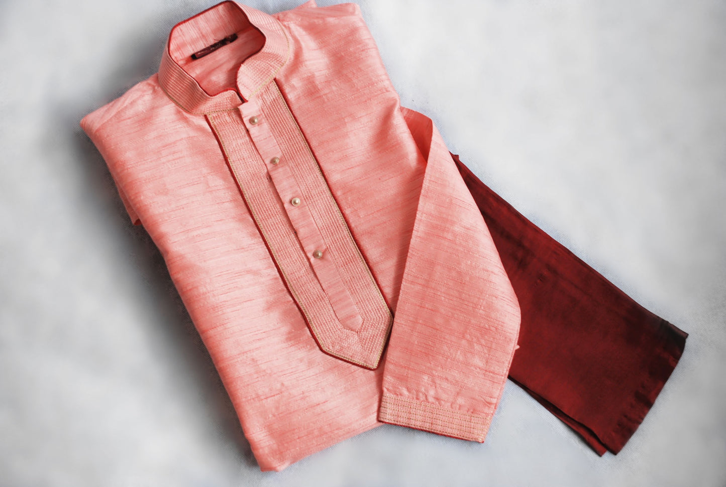 Salmon & Maroon Kurta Pajama
