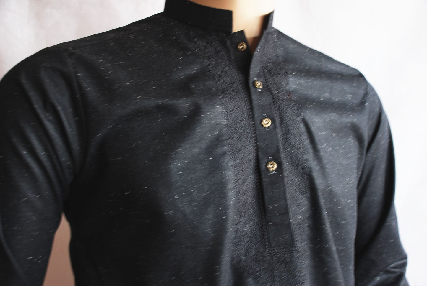 Men's Black Fleck Shalwar Kameez