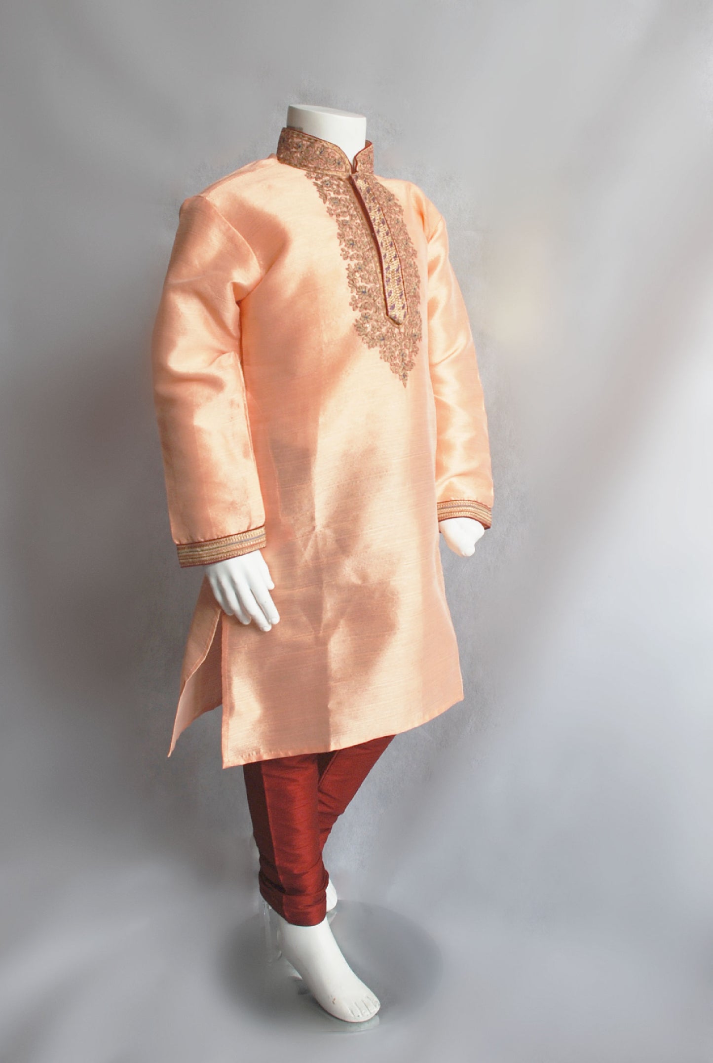 Peach & Maroon Boys Kurta Pajama