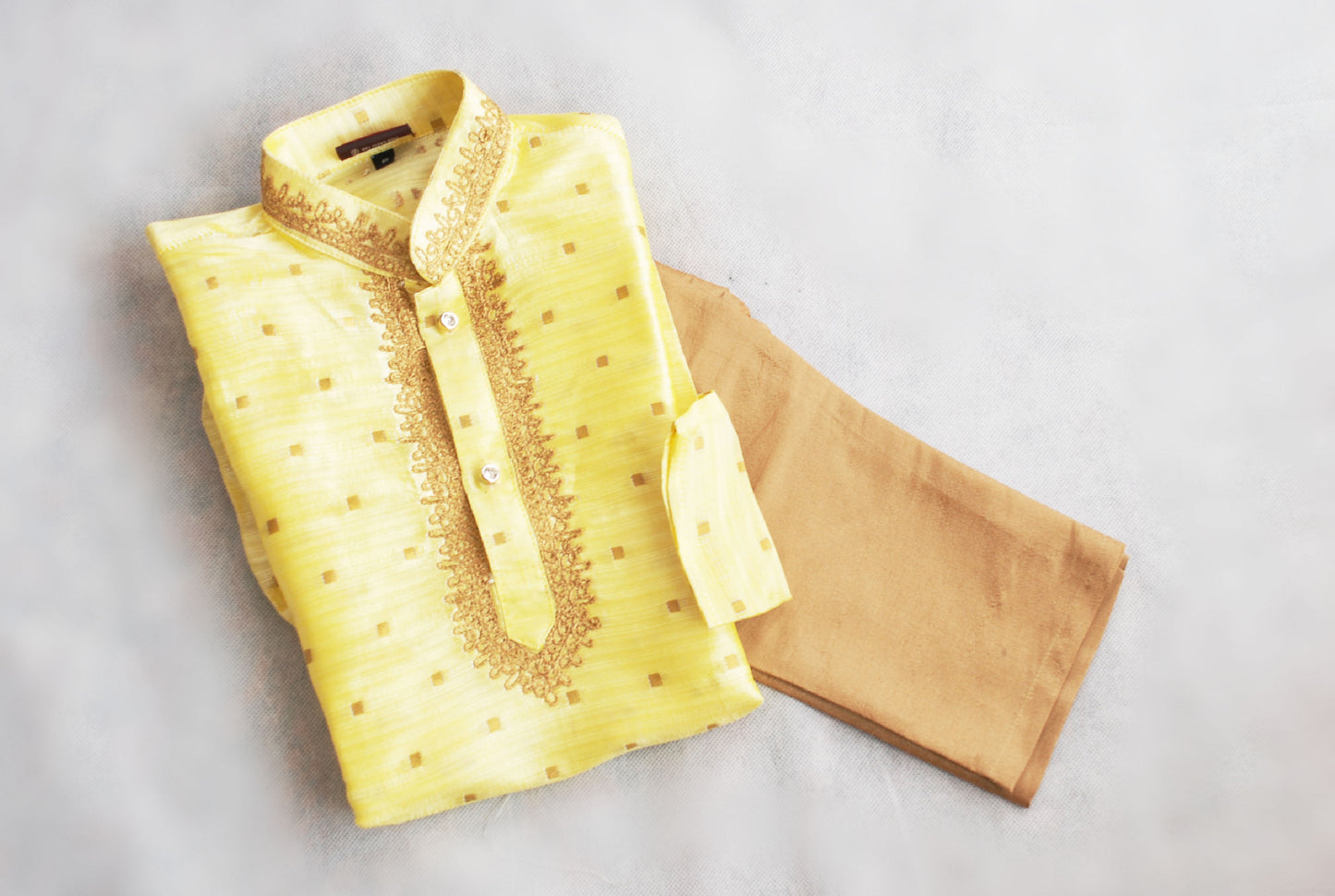 Lemon & Gold Boys Kurta Pajama