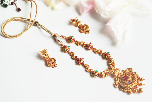 Mango Gold Ladies Necklace Earring Set