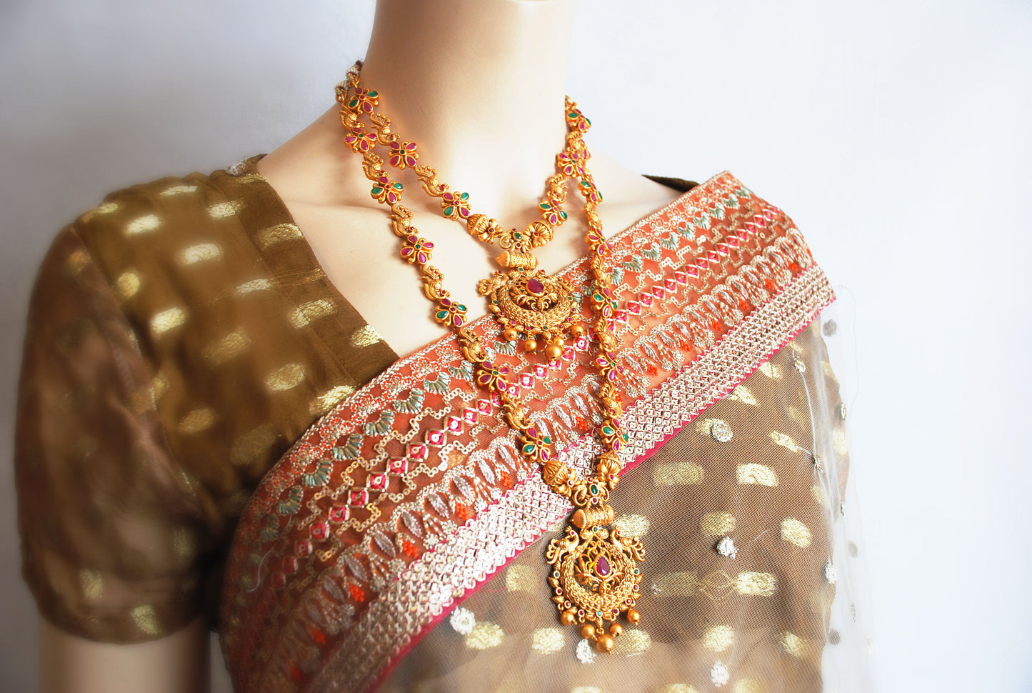 Mango Gold Ladies Necklace Earring Set