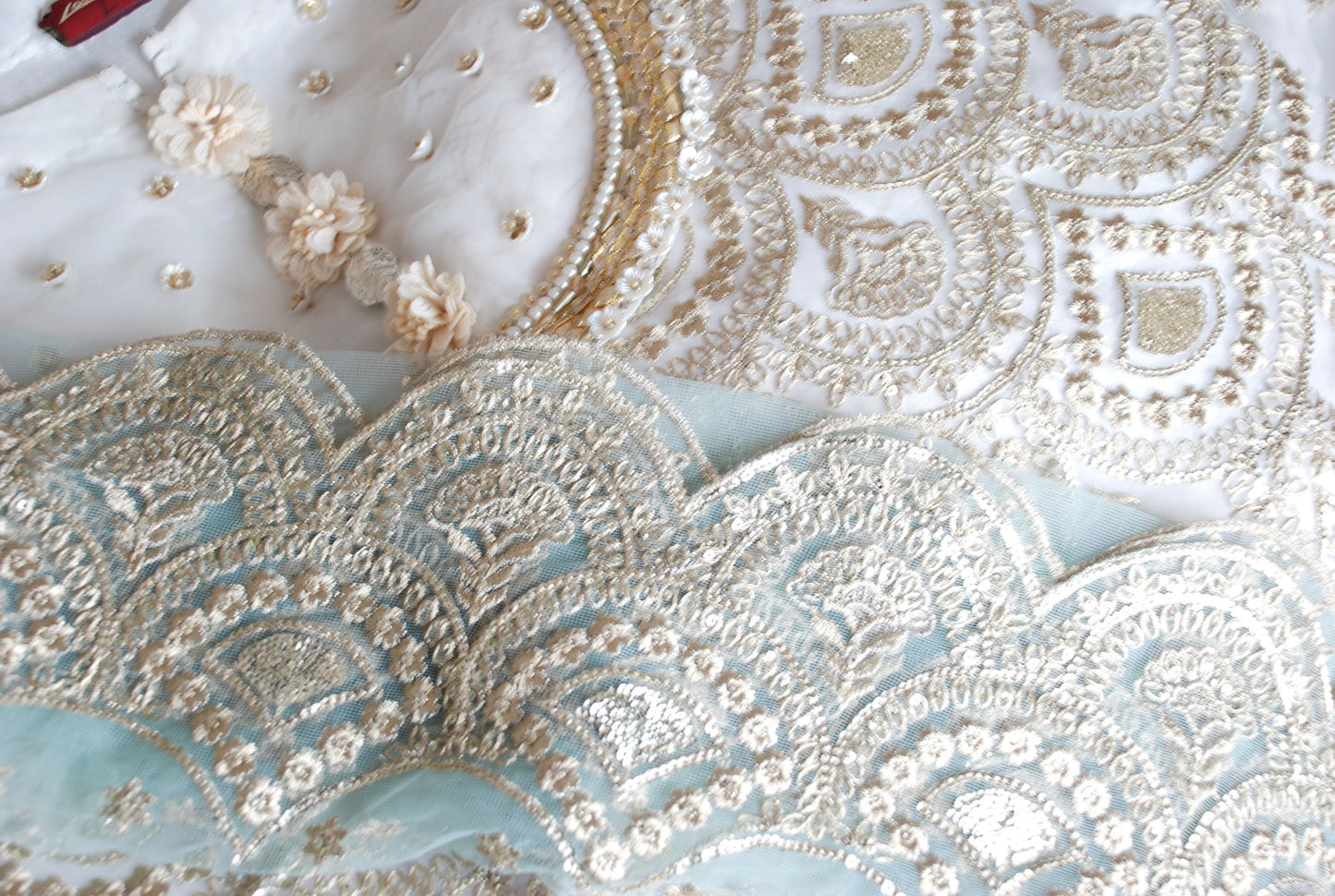 White & Gold Gharara