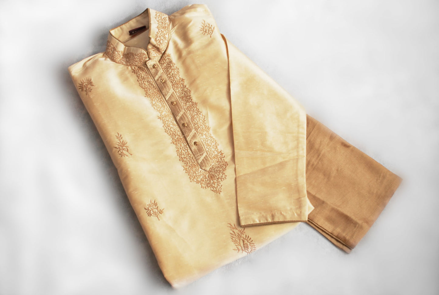 Pale & Antique Gold Men's Kurta Pajama
