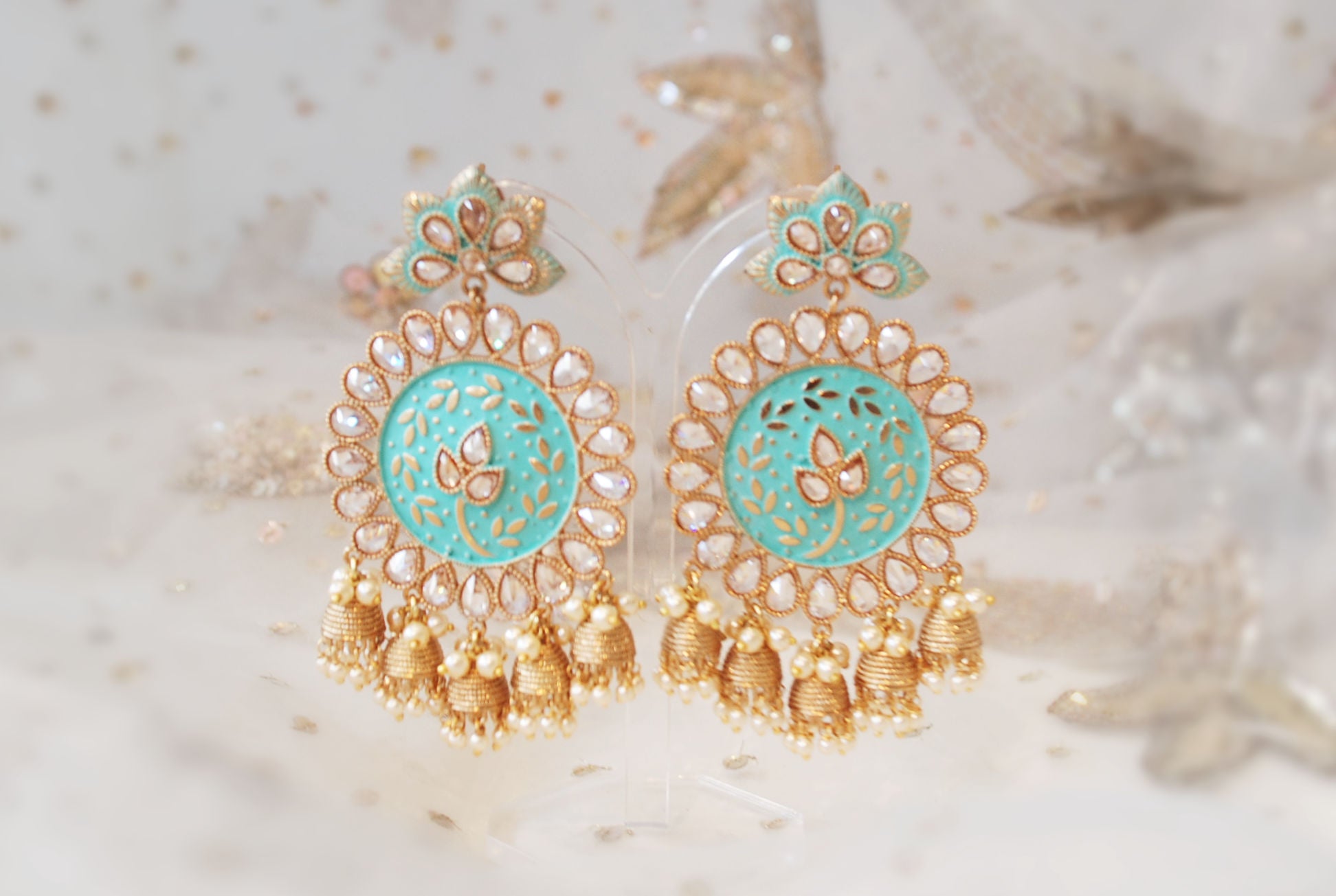 Mint sale green earrings